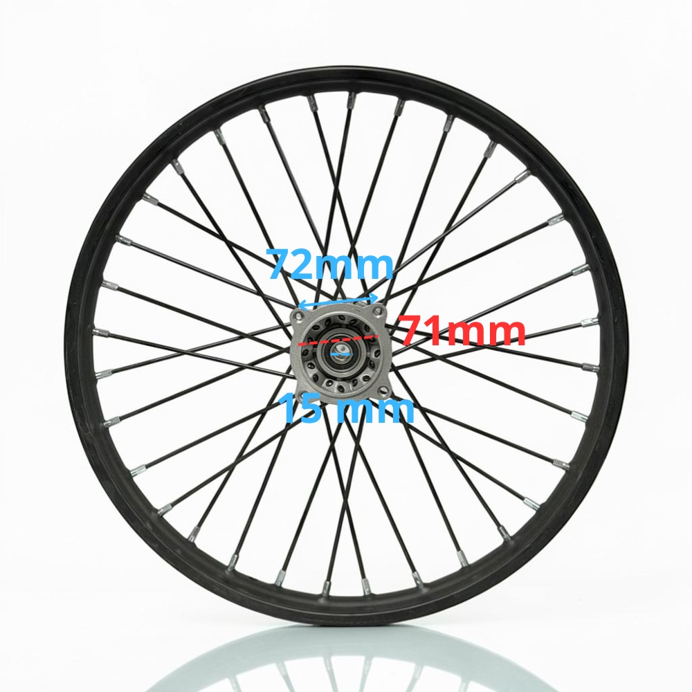 Llanta delantera 1.60-19 pit bike buje 15 mm